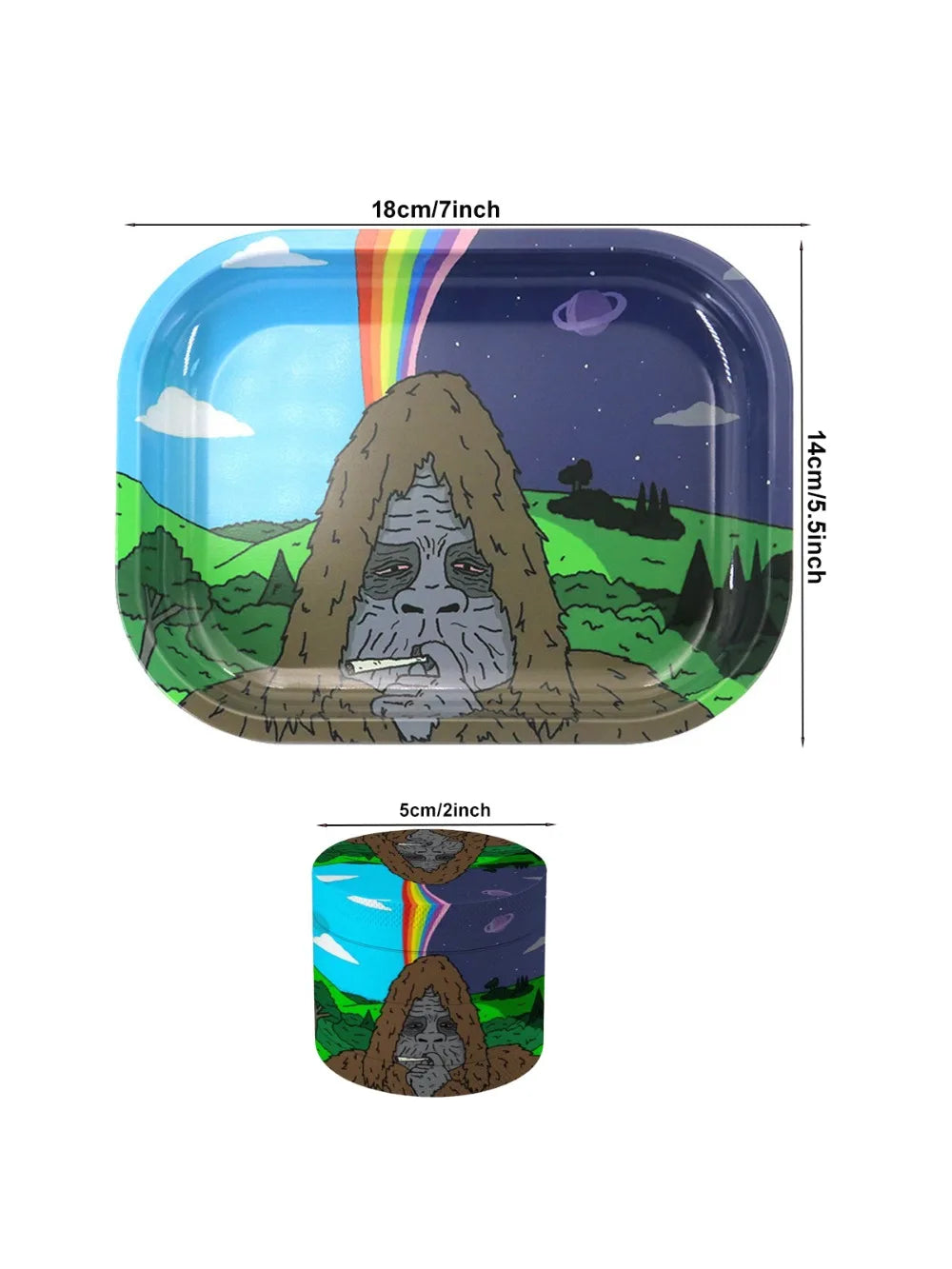 1/2 pcs Gorrila Herb Spice Grinder Rolling Tray